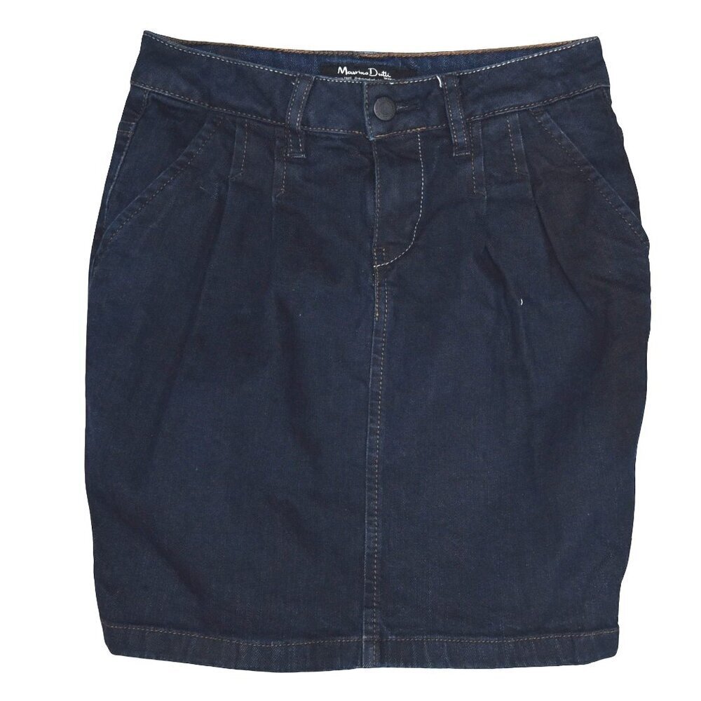 Massimo Dutti Dark Denim Skirt Minimalist 90s Y2k Streetwear Sz 27 Eur 36